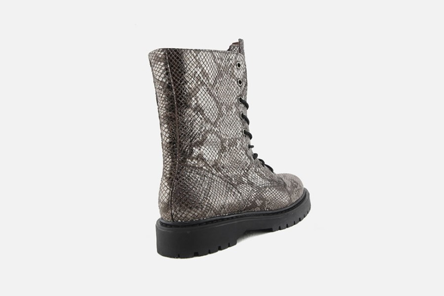 Women Geox | Geox - Bleyze Hi Metallic Print Lace-Up Boots On Labotte