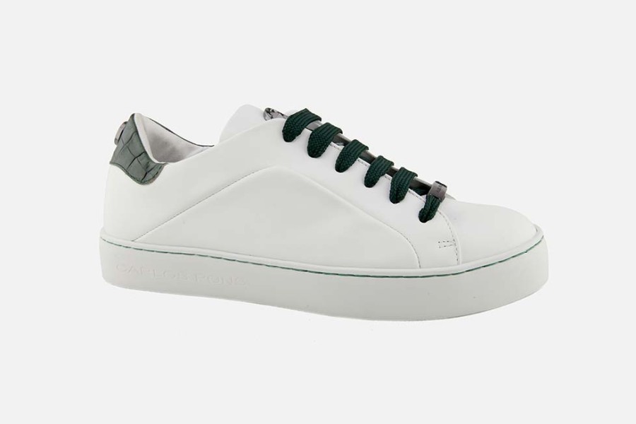 Women Carlos Pons Brand | Carlos Pons Brand - Carlajd Lisse White Jungle Sneakers On Labotte