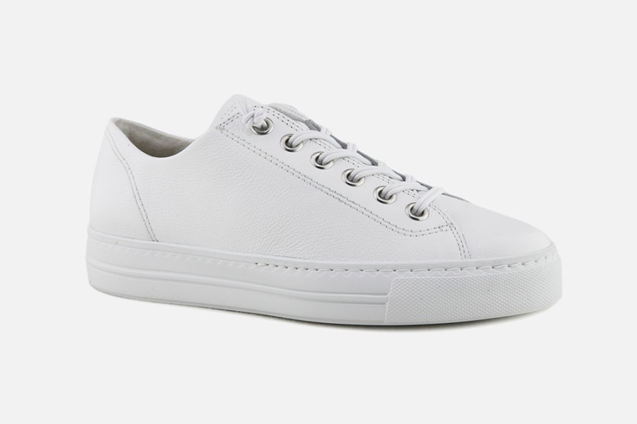 Women Paul Green | Paul Green - Parker Soft White Sneakers On Labotte