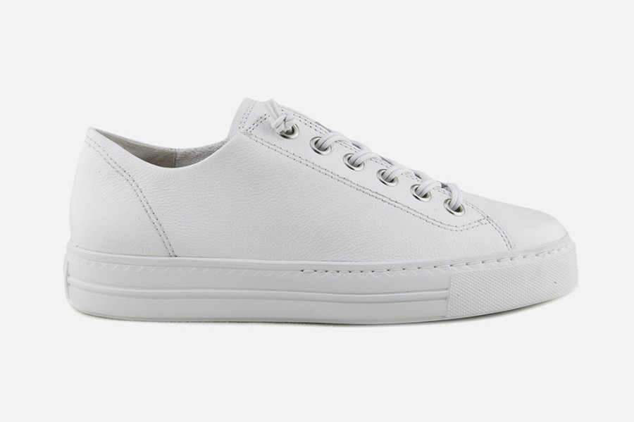 Women Paul Green | Paul Green - Parker Soft White Sneakers On Labotte