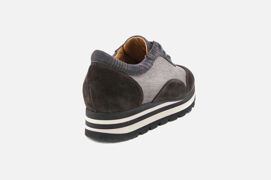 Women Torlasco | Torlasco - Titan Choco Taupe Gris Sneakers On Labotte