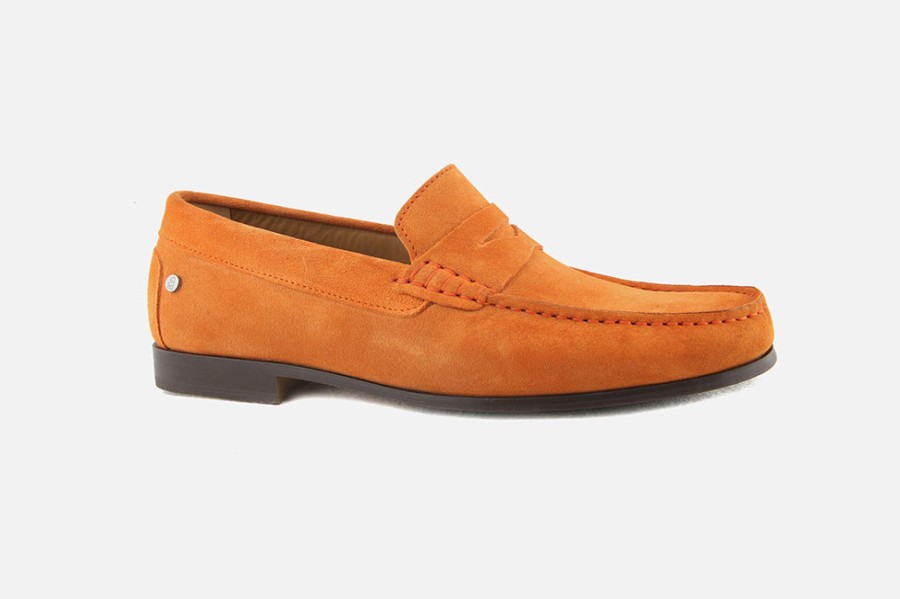 Men Les Mocassins Tropeziens | Les Mocassins Tropeziens - Le Classic Orange Loafers On Labotte