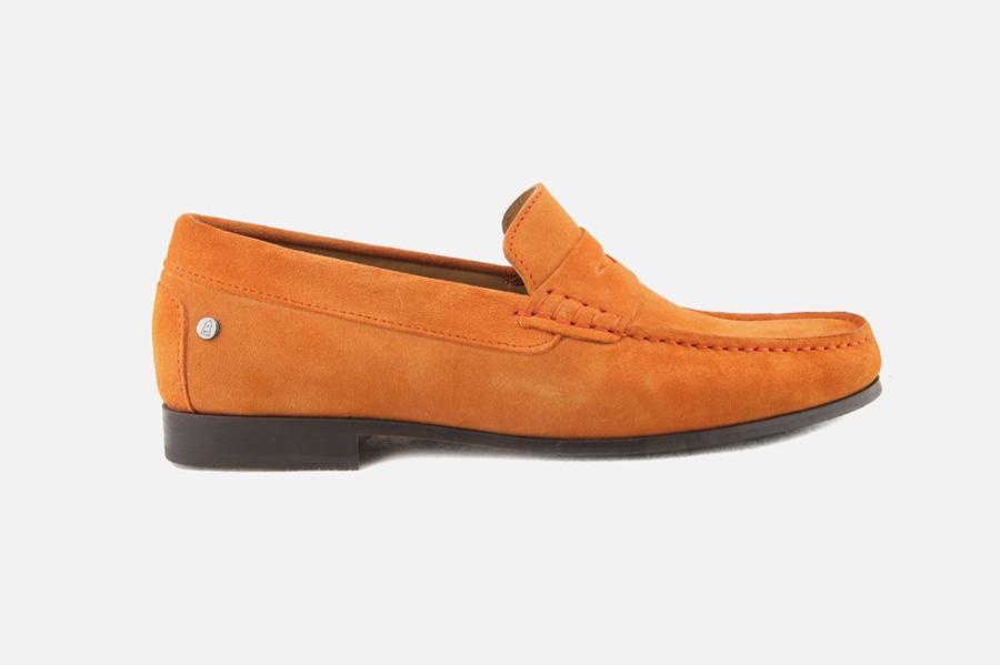 Men Les Mocassins Tropeziens | Les Mocassins Tropeziens - Le Classic Orange Loafers On Labotte