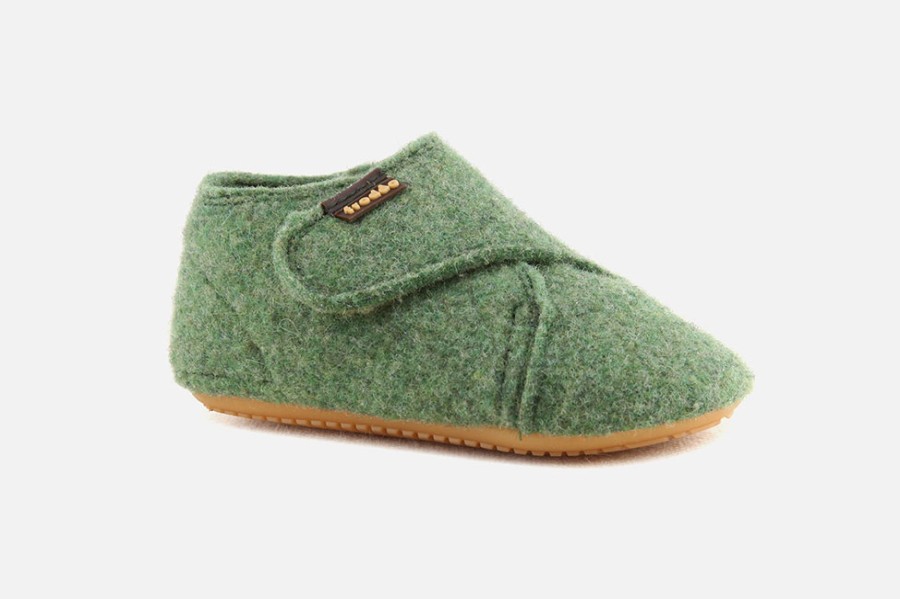 Girls Froddo | Froddo - Choups Wooly Green Low Slippers On Labotte