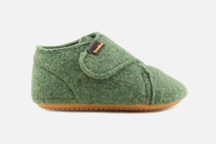 Girls Froddo | Froddo - Choups Wooly Green Low Slippers On Labotte