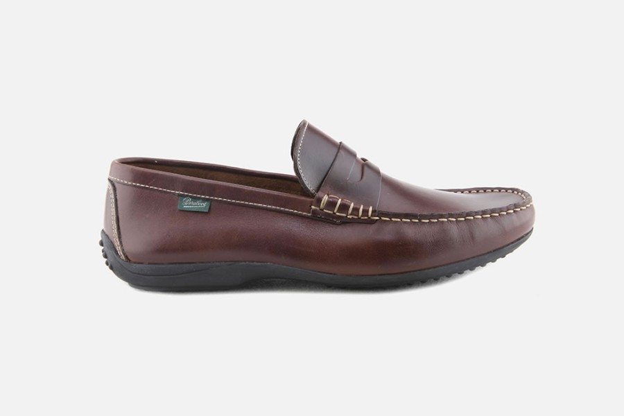 Men Paraboot | Paraboot - Cabrio Lisse Marron Loafers On Labotte