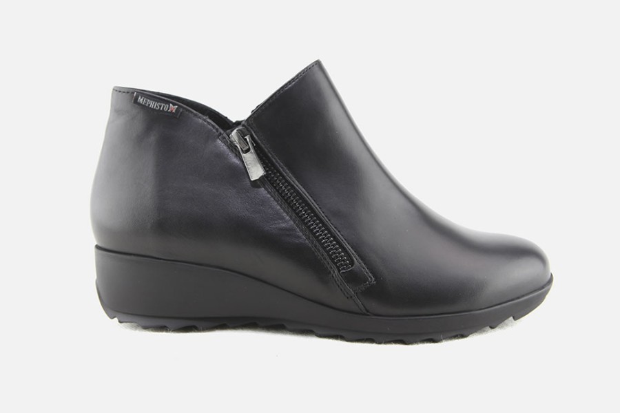 Women Mephisto | Mephisto - Amalia Noir Ankle Boots On Labotte