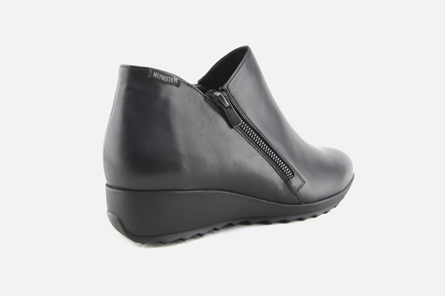Women Mephisto | Mephisto - Amalia Noir Ankle Boots On Labotte