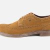 Men Base London | Base London - Onyx Suede Cognac Derbies On Labotte