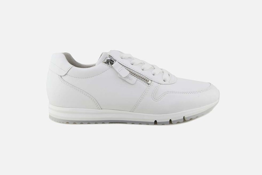 Women Gabor | Gabor - Nickel Blanc Sneakers On Labotte