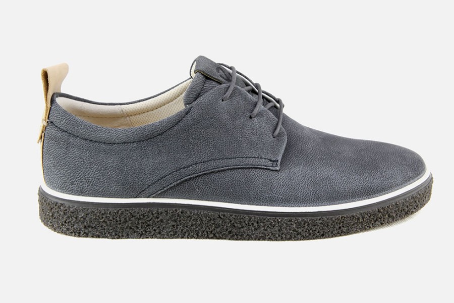 Men Ecco | Ecco - Crepe Tray Lace Grey Derbies On Labotte