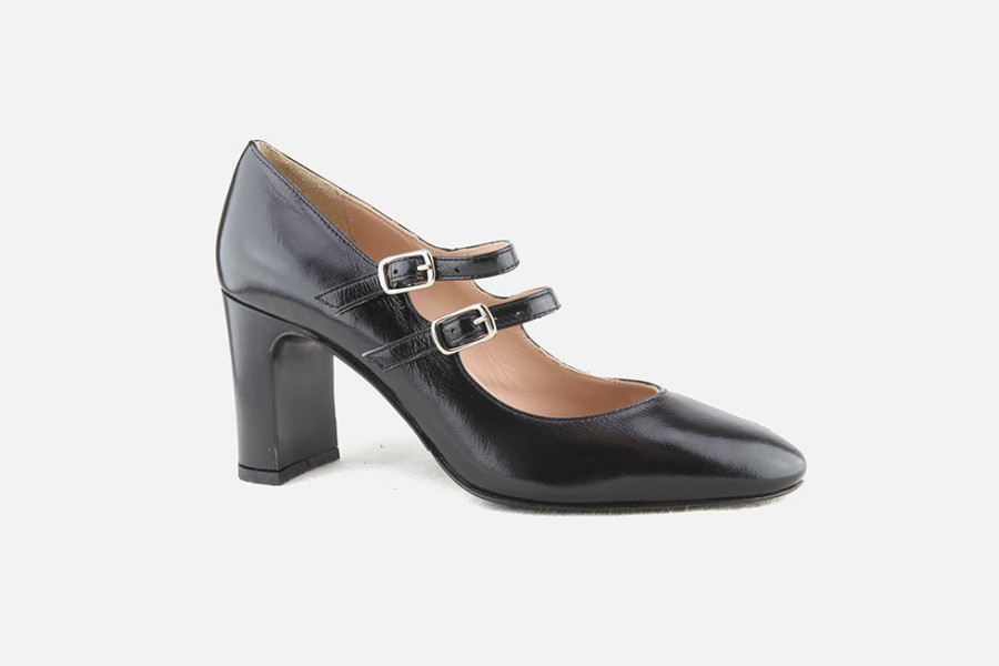 Women Cervone | Cervone - Capitale Lack Black Pumps On Labotte
