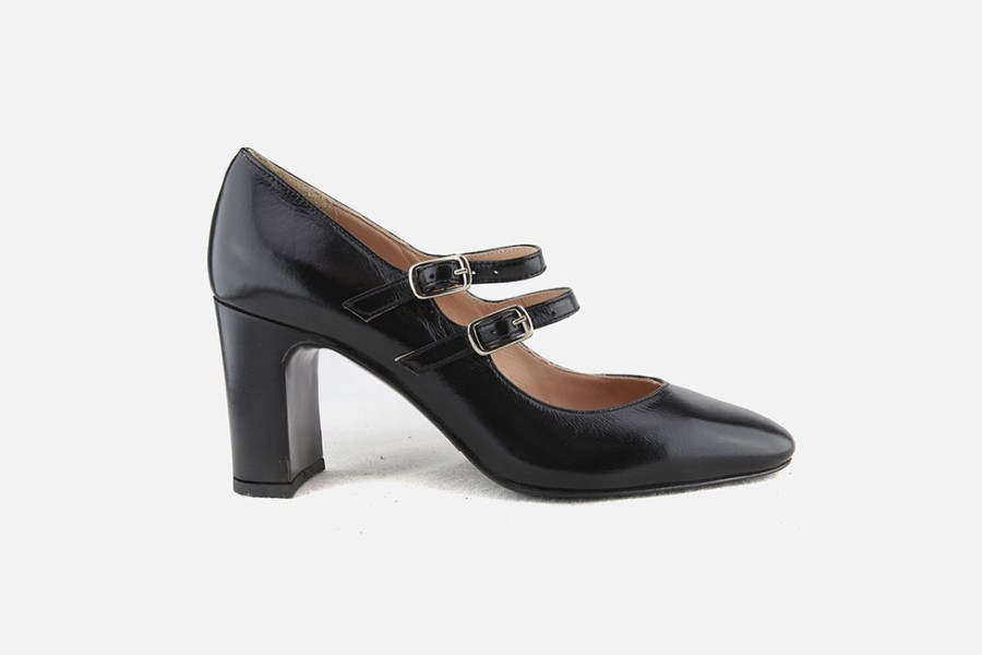 Women Cervone | Cervone - Capitale Lack Black Pumps On Labotte