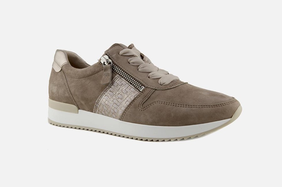 Women Gabor | Gabor - Niort Dune Metal Sneakers On Labotte