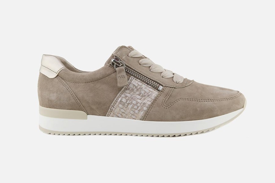 Women Gabor | Gabor - Niort Dune Metal Sneakers On Labotte