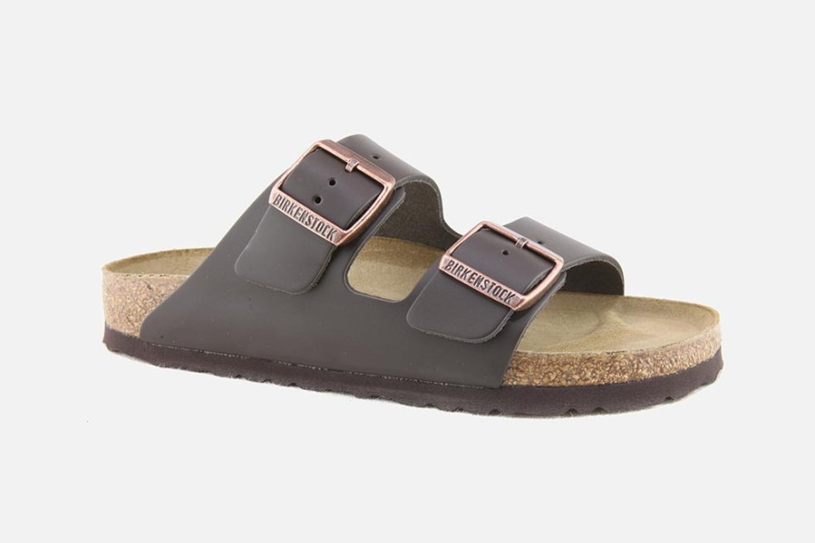 Men Birkenstock | Birkenstock - Arizona Natural Dk Brown Sandals On Labotte