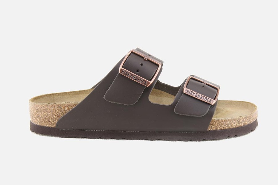 Men Birkenstock | Birkenstock - Arizona Natural Dk Brown Sandals On Labotte