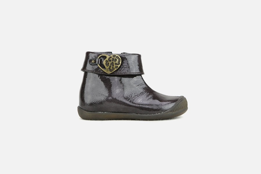 Girls Little Mary | Little Mary - Lina Prune Ankle Boots On Labotte