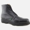 Women Paraboot | Paraboot - Clamart Lisse Noir Lace-Up Boots On Labotte