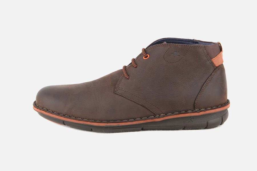 Men Fluchos | Fluchos - Alfa Mid Marron Lace-Up Boots On Labotte