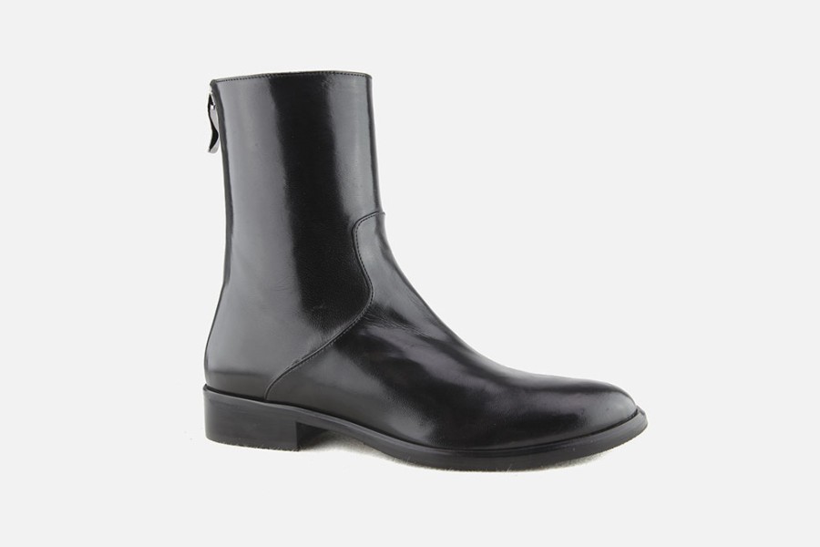 Women Lorenzo Masiero | Lorenzo Masiero - Lizzy Lisse Noir Ankle Boots On Labotte