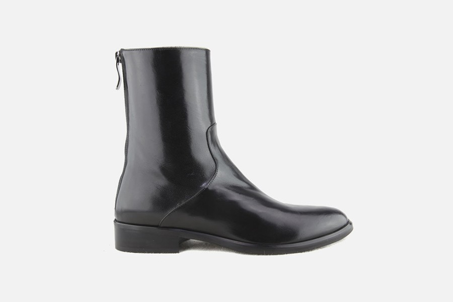 Women Lorenzo Masiero | Lorenzo Masiero - Lizzy Lisse Noir Ankle Boots On Labotte