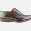 Men Crockett & Jones | Crockett & Jones - Lanark 3 Dark Brown Derbies On Labotte