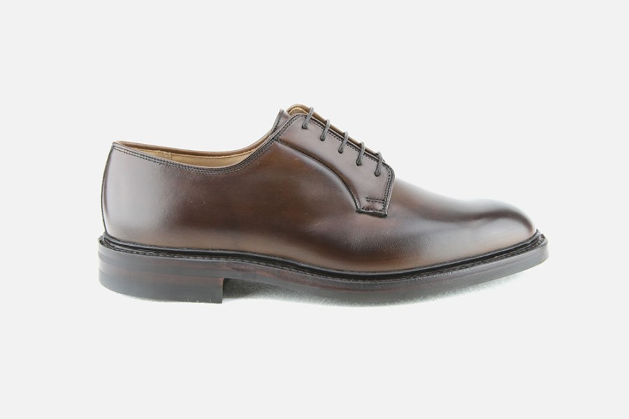 Men Crockett & Jones | Crockett & Jones - Lanark 3 Dark Brown Derbies On Labotte
