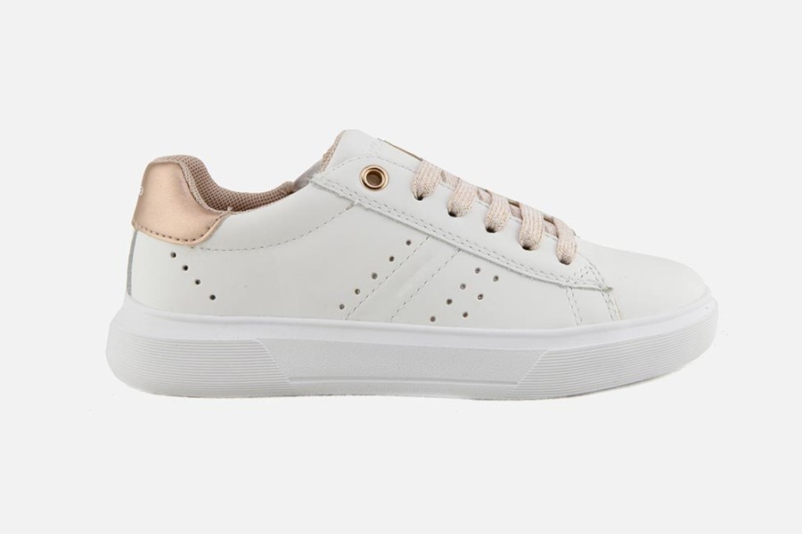 Girls Geox | Geox - Nettuno Lace Zip White Lace-Up Shoes On Labotte