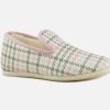 Girls Bellamy | Bellamy - Titine Ecossais Rose Et Vert Low Slippers On Labotte