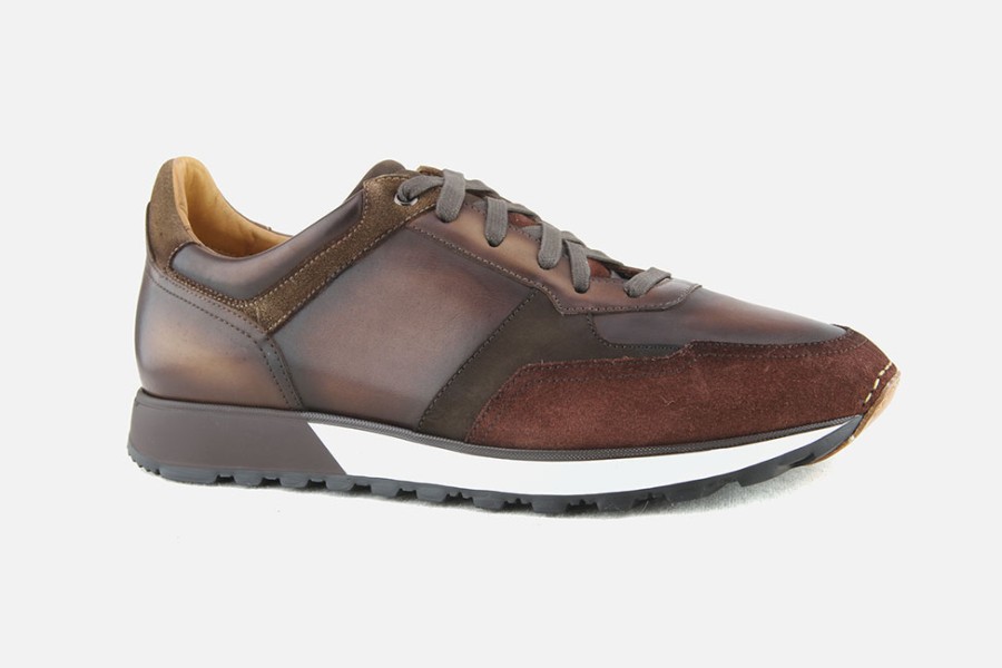 Men Magnanni | Magnanni - Rushmore Brown Antic Sneakers On Labotte