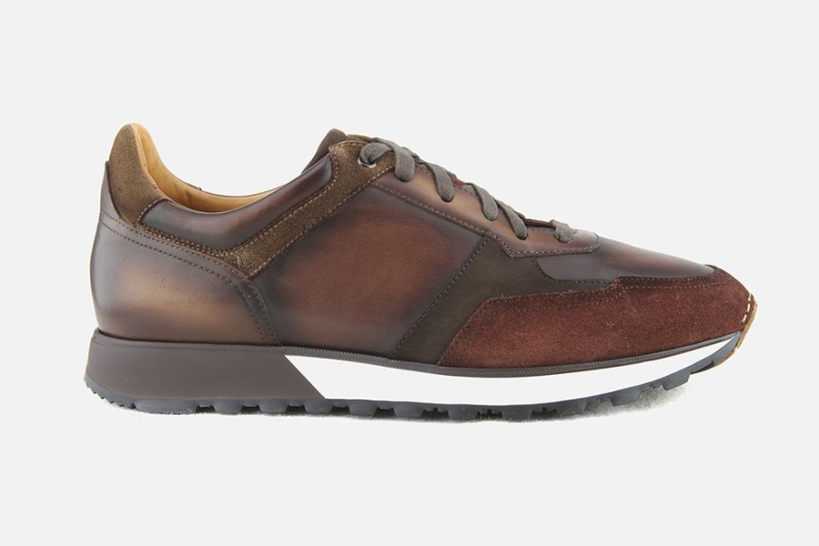 Men Magnanni | Magnanni - Rushmore Brown Antic Sneakers On Labotte