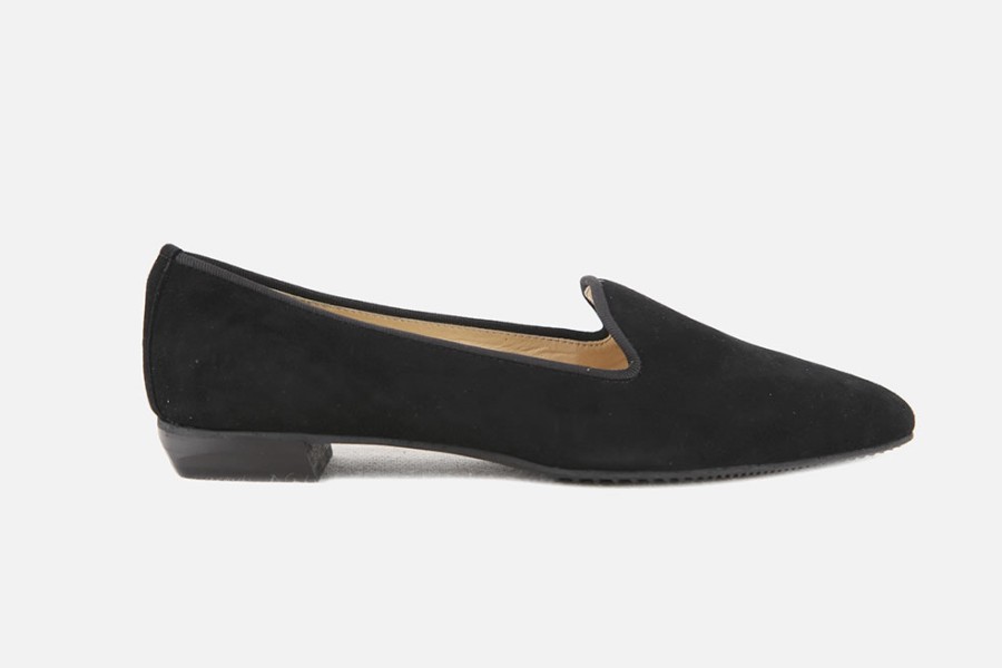 Women Brunate | Brunate - Bingo Daim Noir Loafers On Labotte