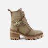 Women Akula | Akula - Actu Mid Taupe Vintage Lace-Up Boots On Labotte