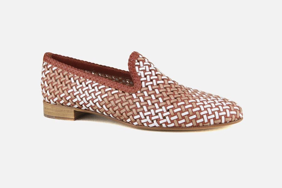 Women Pertini | Pertini - Rimana Blanc Rose Loafers On Labotte