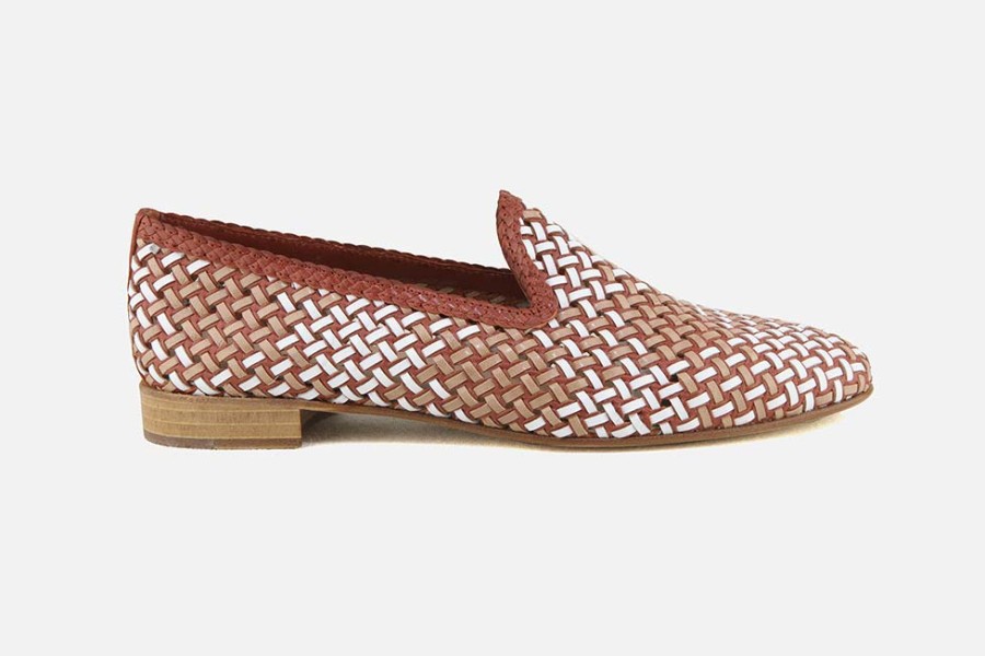 Women Pertini | Pertini - Rimana Blanc Rose Loafers On Labotte