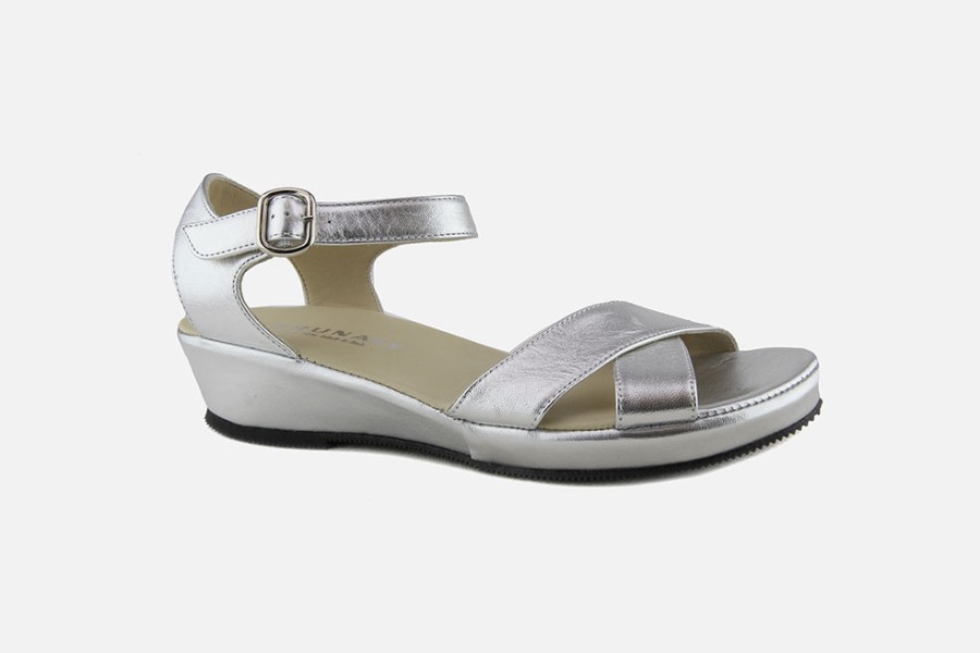 Women Brunate | Brunate - Brandy Metallic Silver Sandals On Labotte