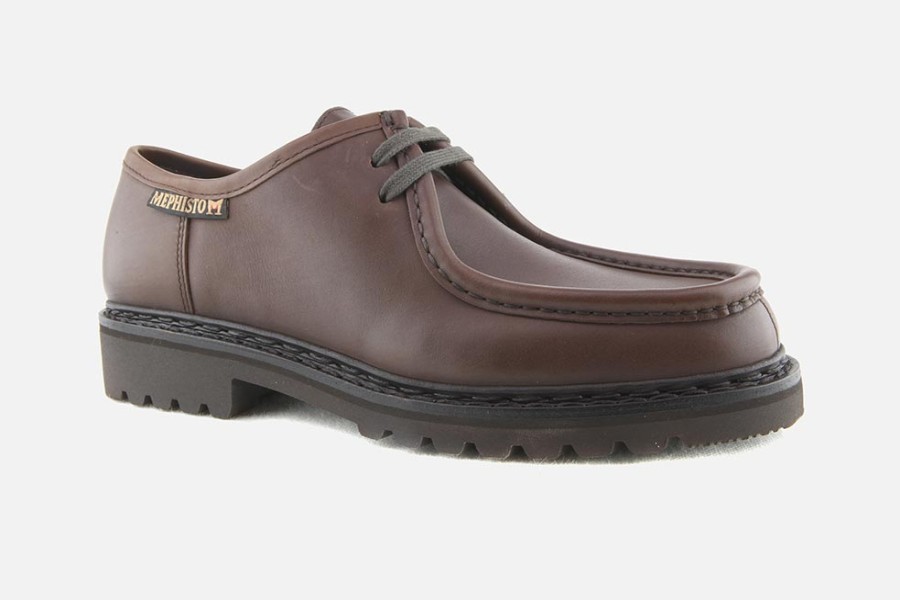 Men Mephisto | Mephisto - Peppo Dark Brown Derbies On Labotte