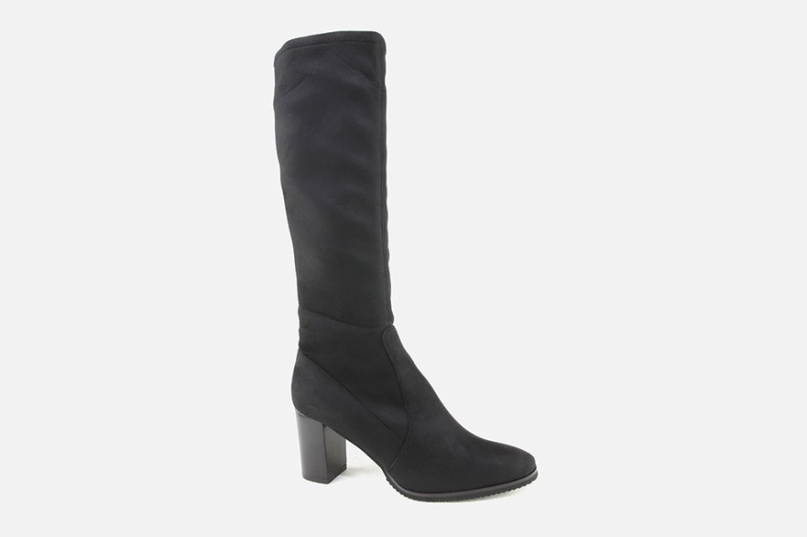 Women Cervone | Cervone - Cassandre Stretch Noir Boots On Labotte