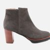Women Cervone | Cervone - Cleo Daim Choco Ankle Boots On Labotte
