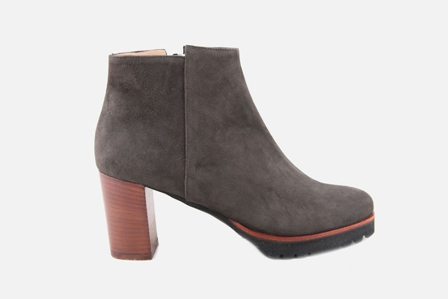 Women Cervone | Cervone - Cleo Daim Choco Ankle Boots On Labotte