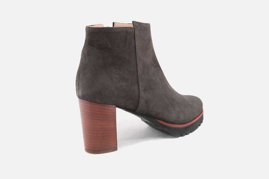 Women Cervone | Cervone - Cleo Daim Choco Ankle Boots On Labotte