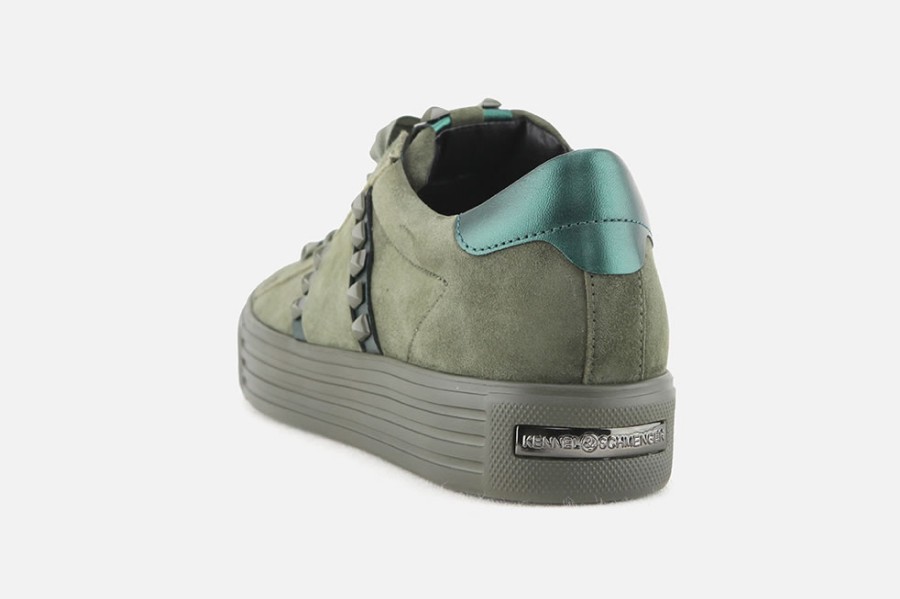 Women Kennel & Schmenger | Kennel & Schmenger - Suede D Kaki Sneakers On Labotte