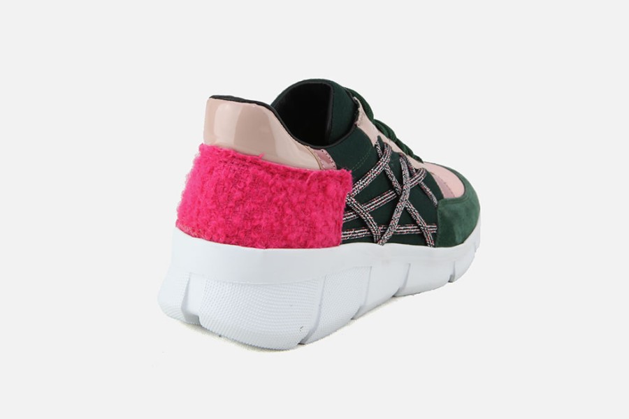 Women L4K3 | L4K3 - Mr Big Lana Vert Rose Sneakers On Labotte