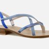 Women Moda Positano | Moda Positano - Positano Bleu Sandals On Labotte