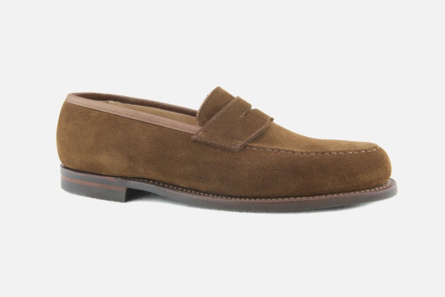Men Crockett & Jones | Crockett & Jones - Boston Snuff Suede Loafers On Labotte