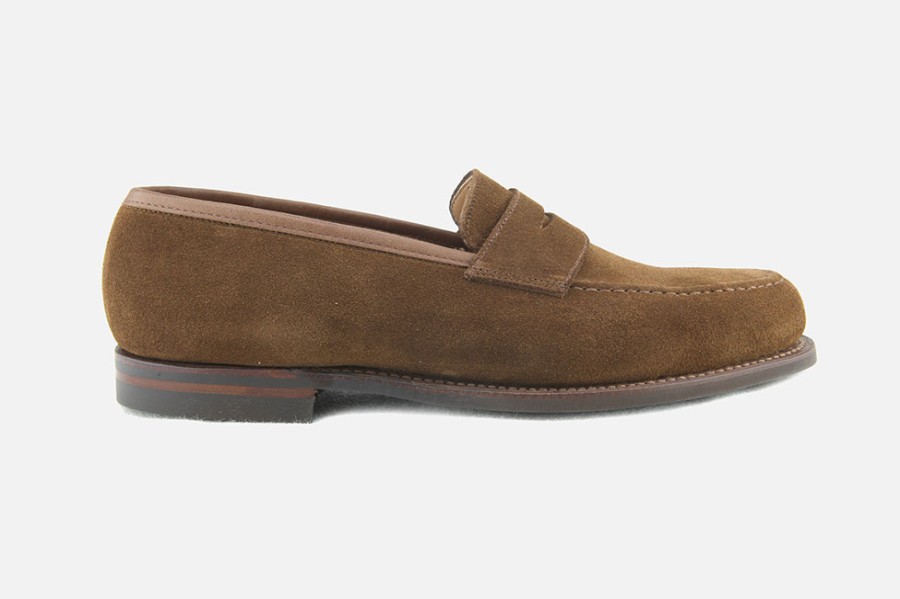 Men Crockett & Jones | Crockett & Jones - Boston Snuff Suede Loafers On Labotte