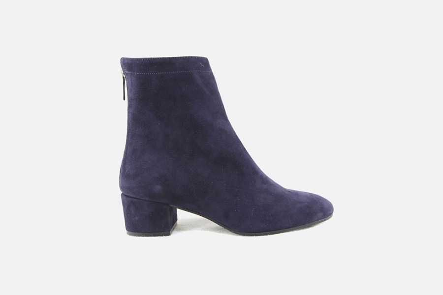 Women Le Gazzelle | Le Gazzelle - Lutece Daim Encre Ankle Boots On Labotte