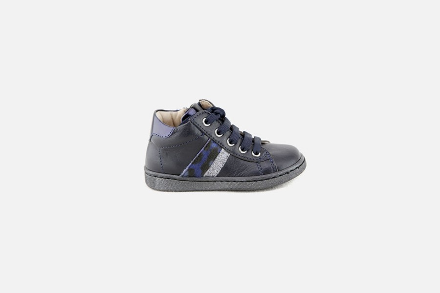 Girls Romagnoli | Romagnoli - Meltolo Bleu Lace-Up Boots On Labotte
