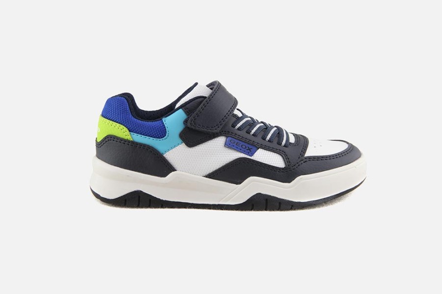 Boys Geox | Geox - Perth Navy Royal Velcro Shoes On Labotte